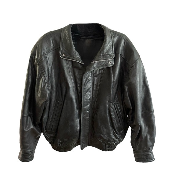 Kenneth Cole New York Other - Kenneth Cole Vintage Black Leather Zip Jacket Thinsulate Lining Size XL X-Large